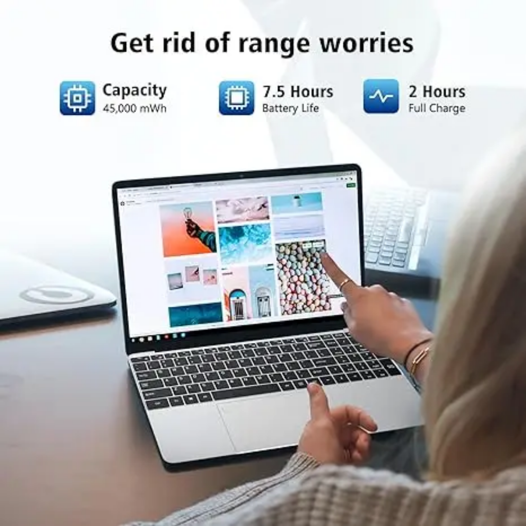 2025 Ultra-Thin 15.6" Laptop – Intel N5095, Fingerprint Unlock, Windows 10 | Student & Business Use