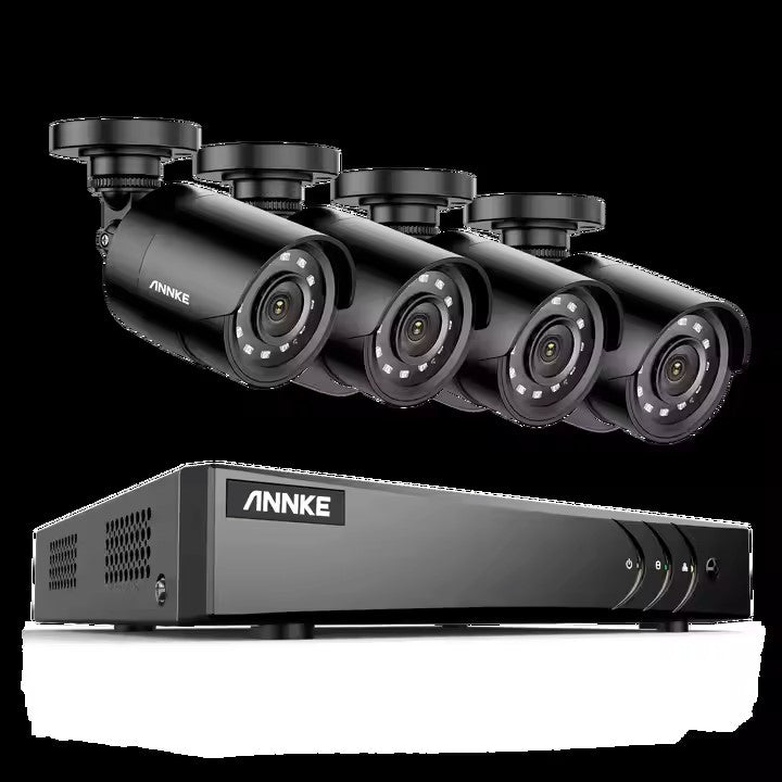 ANNKE 4CH 5MP DVR Security Camera System – 4× 1080p Outdoor HD CCTV Cameras