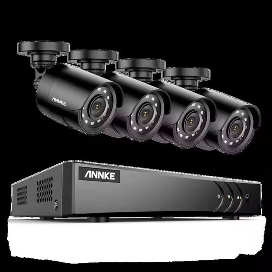 ANNKE 4CH 5MP DVR Security Camera System – 4× 1080p Outdoor HD CCTV Cameras