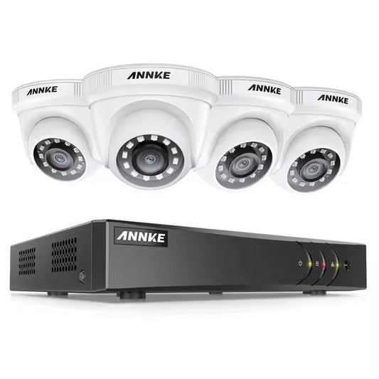 ANNKE 8CH 5MP DVR Security System – 4× 1080p 2MP TVI Cameras, H.265+ 5-in-1 Surveillance Kit