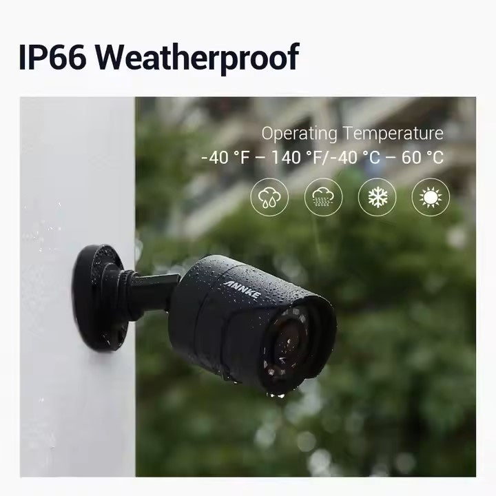 ANNKE 4CH 5MP DVR Security Camera System – 4× 1080p Outdoor HD CCTV Cameras