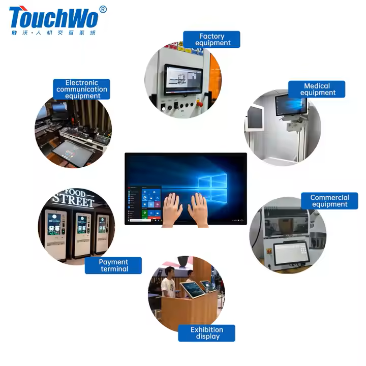 4K Capacitive Touch Screen Monitor – Wall-Mount Commercial Display (21.5″–65″, USB/VGA/Smart Light Control)