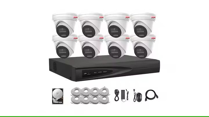 8MP Hikvision OEM PoE Security Camera Kit – DS-7608NI-Q1/8P NVR + 8× DS-2CD1383G2-LIU(F) Cameras