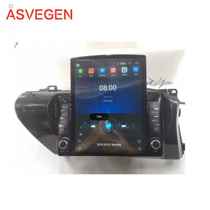 Wholesale Tesla-Style 10.4" Android 8.1 Car Radio for Toyota Hilux 2015–2016 (RHD) | GPS, DSP, Bluetooth, MP3/MP4 Player
