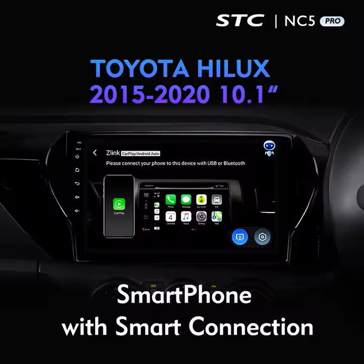 10.1" Android Auto Car Stereo for Toyota Hilux 2015ā2020 | 2 Din Multimedia Player, GPS, Bluetooth, WiFi