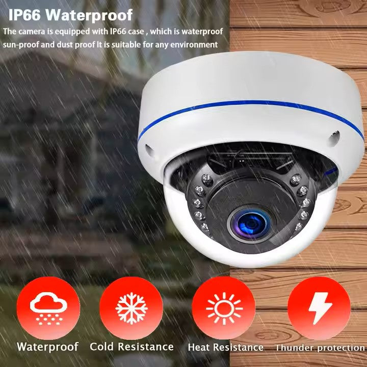 8MP 4K PoE Dome Security Camera System – 8CH Waterproof Outdoor Kit with Audio & NVR
