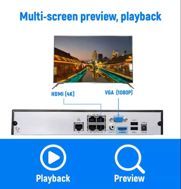 Hot Sale NVR3104-P4 | 4-Channel 4K/8MP Ultra PoE Network Video Recorder