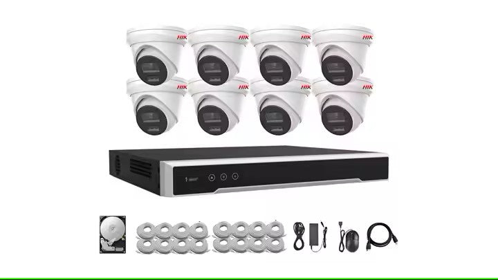 8MP Hikvision OEM PoE Security Camera Kit – DS-7608NI-Q1/8P NVR + 8× DS-2CD1383G2-LIU(F) Cameras