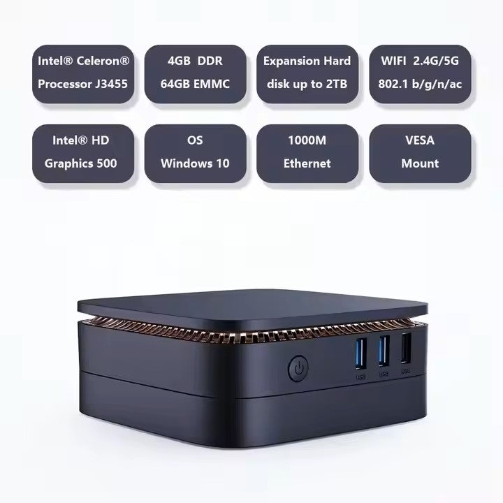 Mini PC N95 Gaming Laptop – 8GB RAM, 2TB SSD, Windows 10, Portable Desktop for Business, Office & Home Gaming