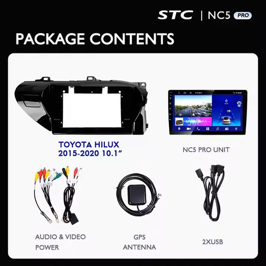 10.1" Android Auto Car Stereo for Toyota Hilux 2015–2020 | 2 Din Multimedia Player, GPS, Bluetooth, WiFi