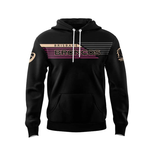 Brisbane Broncos Striped Logo Hoodie